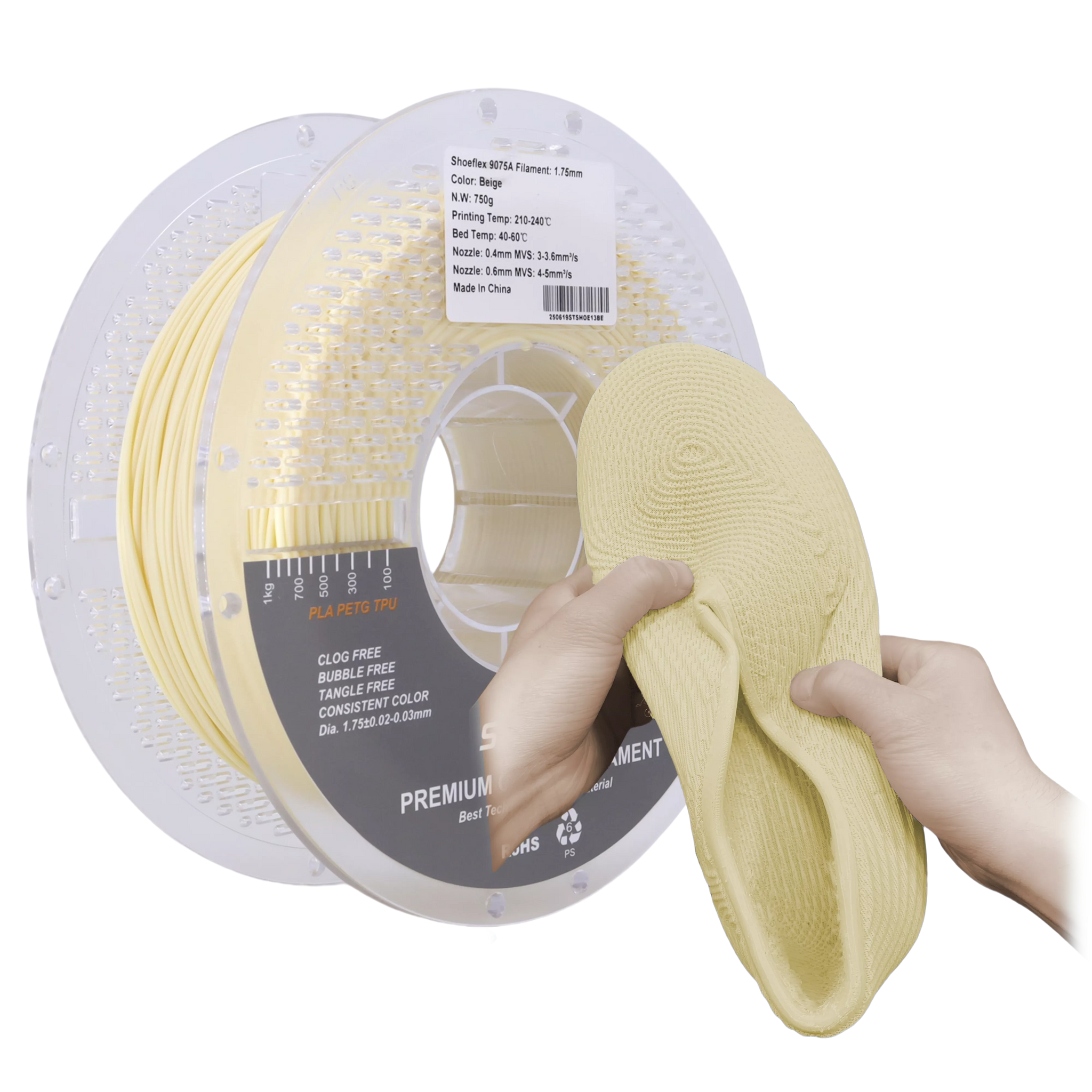 Sting3D ShoeFlex 90A to 75A - 0.75kg